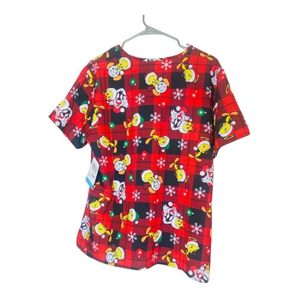 4200 Nursing Scrub Tops Womens 1X V-Neck Lot of 2 Chirstmas Betty Boop Garfield - Picture 7 of 9